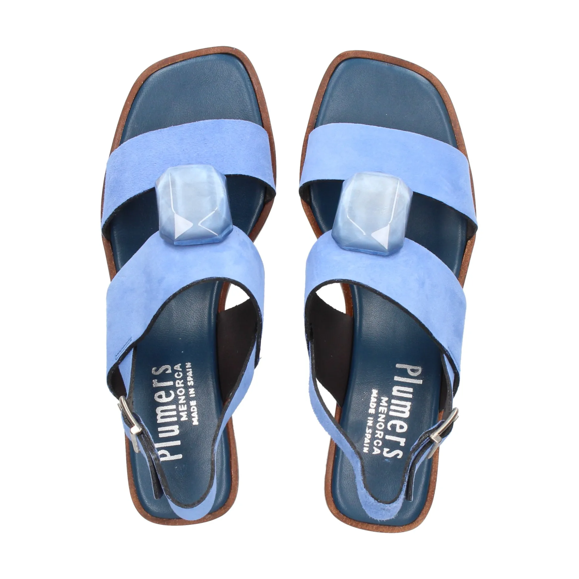 PLUMERS Sandalias con tacón de Mujer 3821 JEANS