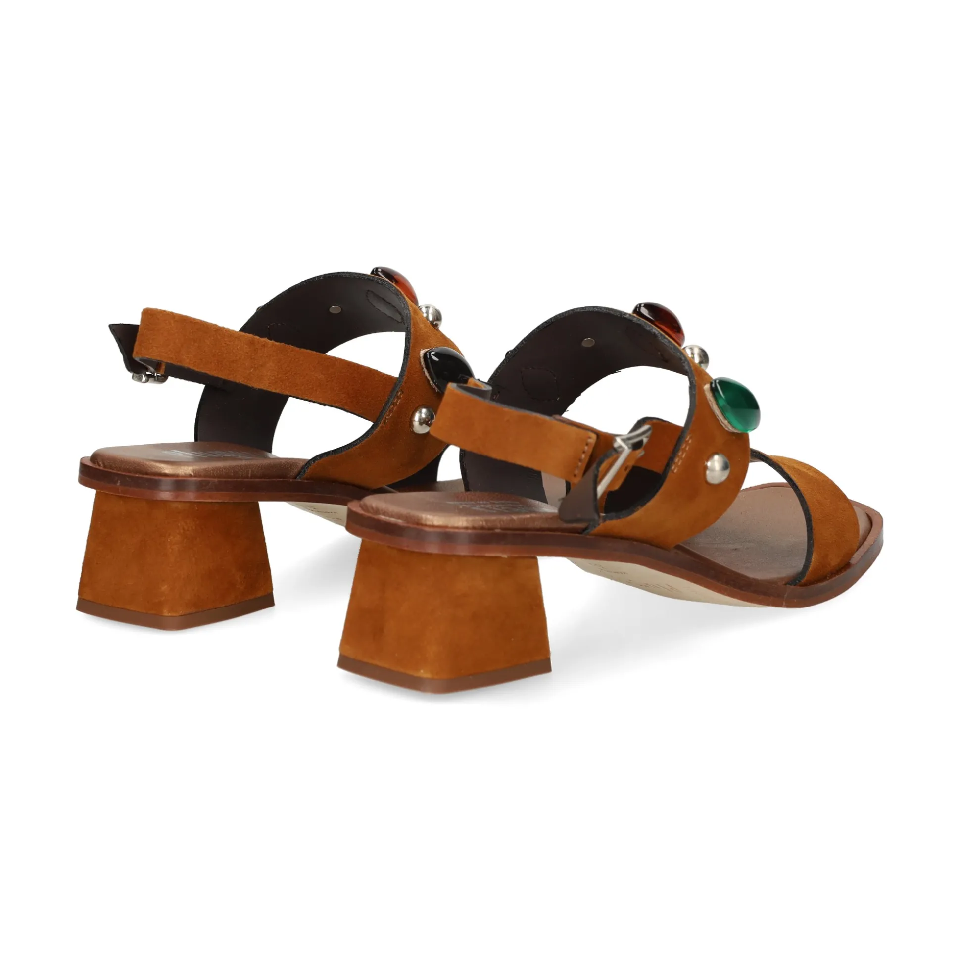 PLUMERS Sandalias con tacón de Mujer 3977 BRANDY