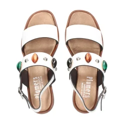 PLUMERS Sandalias con tacón de Mujer 3956 BLANCO