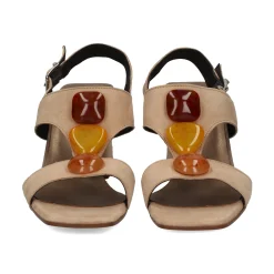 PLUMERS Sandalias con tacón de Mujer 3717 CAMEL