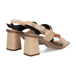 PLUMERS Sandalias con tacón de Mujer 3717 CAMEL