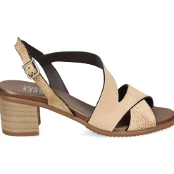 PLUMERS Sandalias con tacón de Mujer 3823 CAMEL