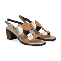 PLUMERS Sandalias con tacón de Mujer 3966 CUERO/PLATINO