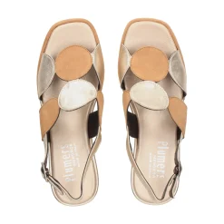 PLUMERS Sandalias cuña de Mujer 3946 PLATINO-CUERO