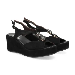 PLUMERS Sandalias cuña de Mujer 3950 NEGRO