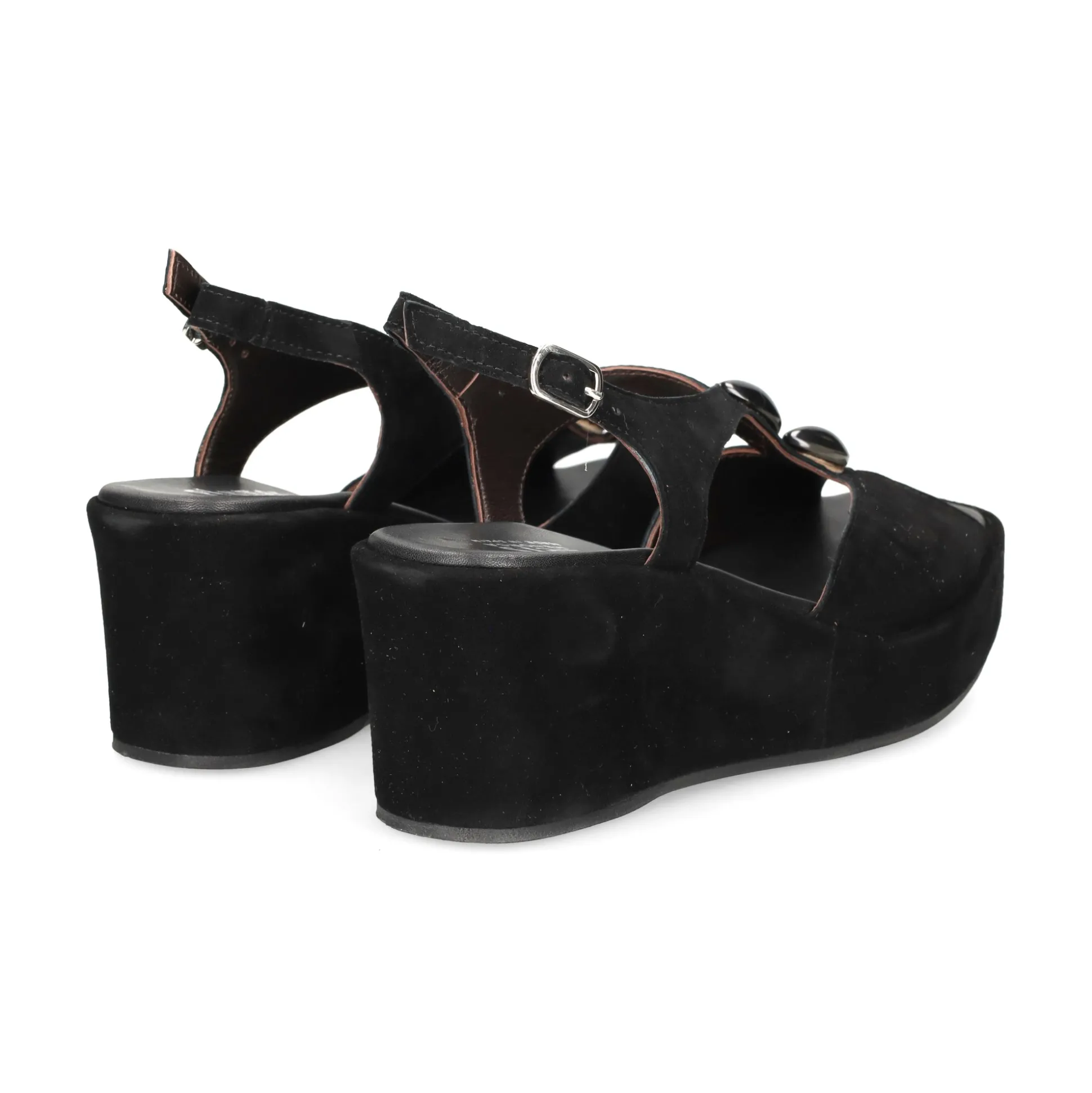 PLUMERS Sandalias cuña de Mujer 3950 NEGRO
