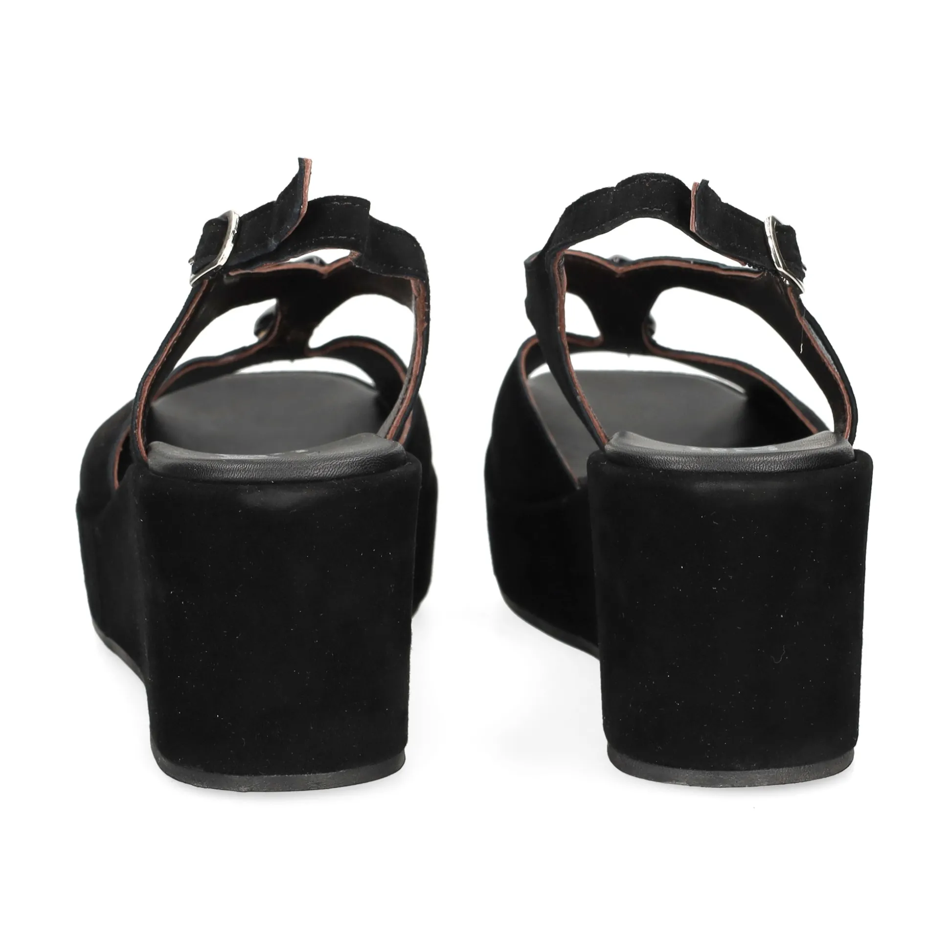 PLUMERS Sandalias cuña de Mujer 3950 NEGRO