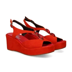 PLUMERS Sandalias cuña de Mujer 3950 CORAL