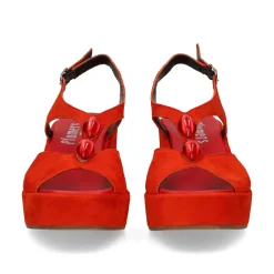 PLUMERS Sandalias cuña de Mujer 3950 CORAL