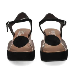 PLUMERS Sandalias cuña de Mujer 3796 NEGRO/BRONCE
