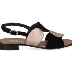 PLUMERS Sandalias planas de Mujer 3612 NEGRO/BRONCE