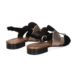 PLUMERS Sandalias planas de Mujer 3612 NEGRO/BRONCE