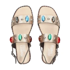 PLUMERS Sandalias planas de Mujer 3890 PLATINO