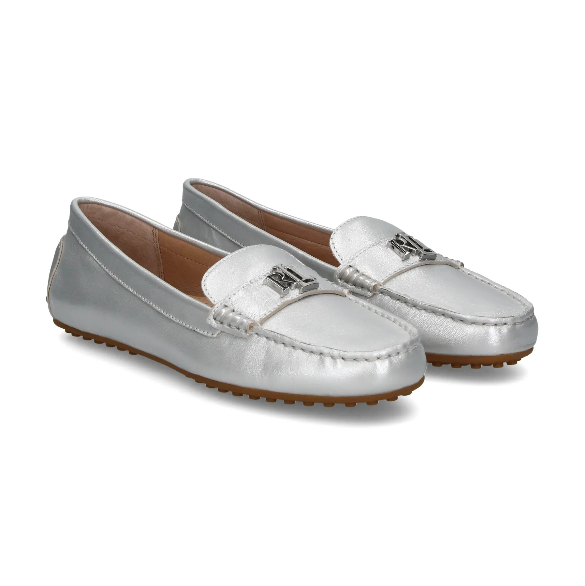 POLO RALPH LAUREN Mocasines de Mujer BARNSBURY 001 BRIGHT SILV