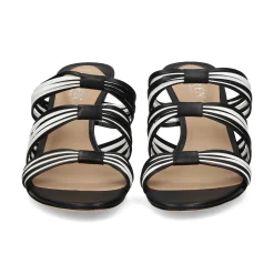 POLO RALPH LAUREN Sandalias con tacón de Mujer LORRAINE 001 BLACK/SNOW