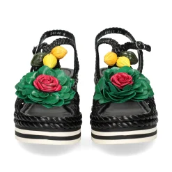 PONS QUINTANA Sandalias cuña de Mujer 12011.TU00 09 NEGRO