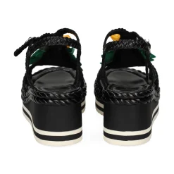 PONS QUINTANA Sandalias cuña de Mujer 12011.TU00 09 NEGRO