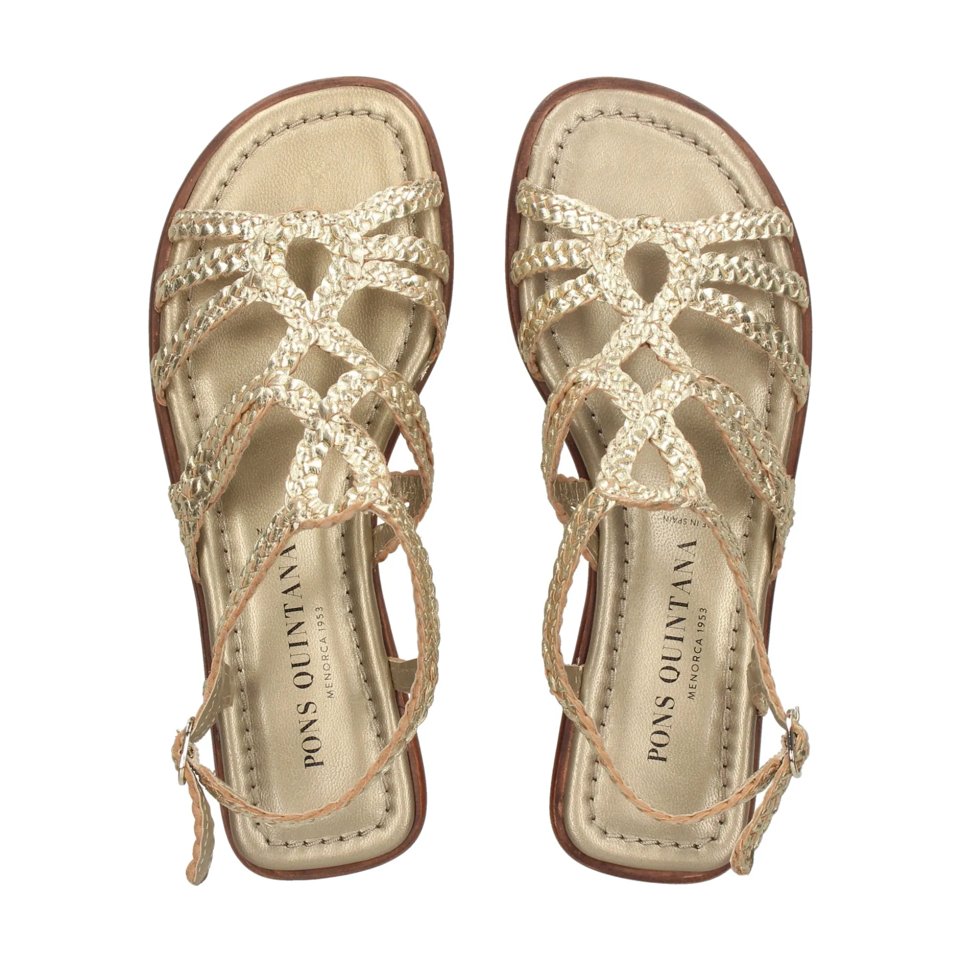 PONS QUINTANA Sandalias planas de Mujer 9760.000 66 PLATINO