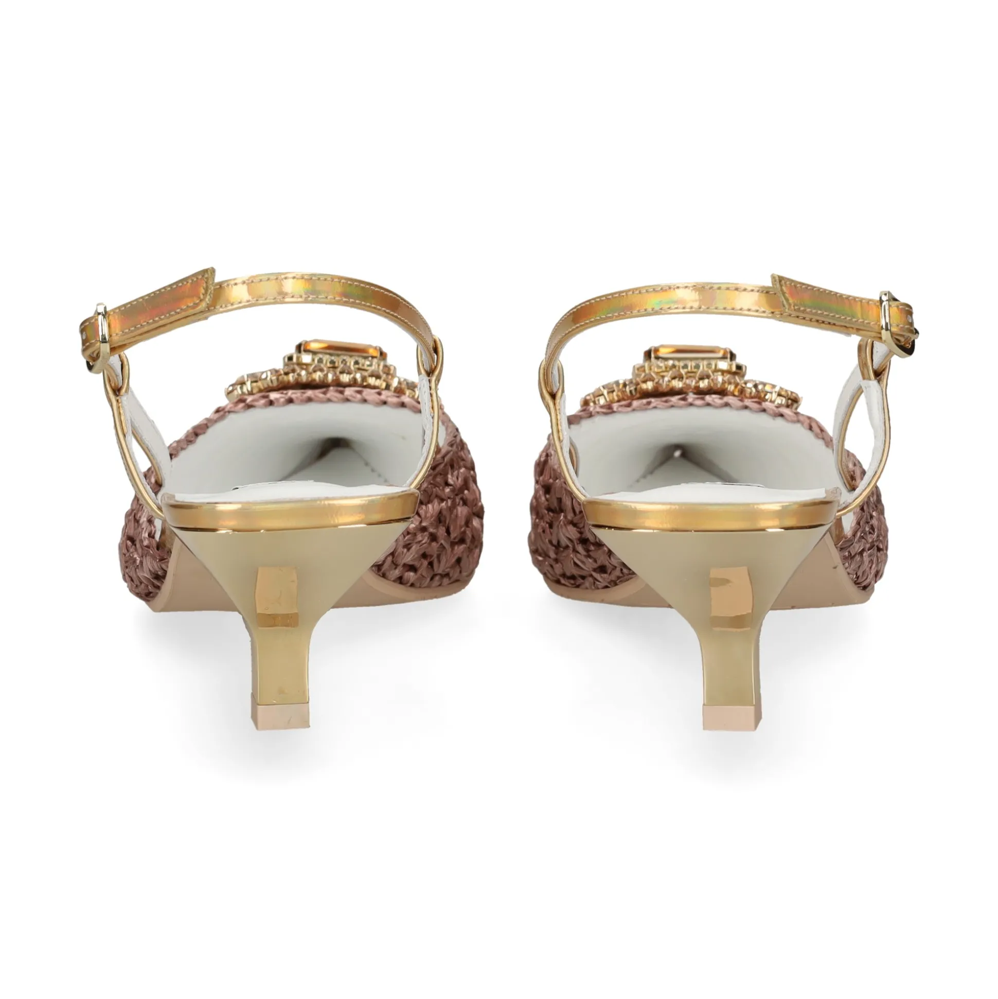 RAS Zapatos de tacón medio de Mujer 8478 PLATINO