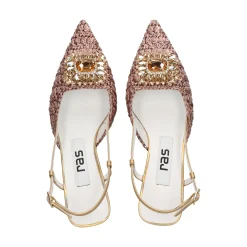 RAS Zapatos de tacón medio de Mujer 8478 PLATINO