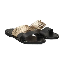 S.PIERO Sandalias planas de Mujer E2-061 NEGRO