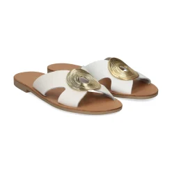 S.PIERO Sandalias planas de Mujer E1-119 BLANCO