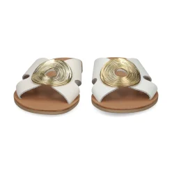 S.PIERO Sandalias planas de Mujer E1-119 BLANCO