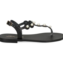 S.PIERO Sandalias planas de Mujer E1-060 NEGRO