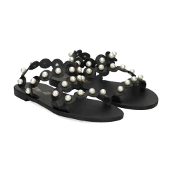 S.PIERO Sandalias planas de Mujer E1-061 NEGRO