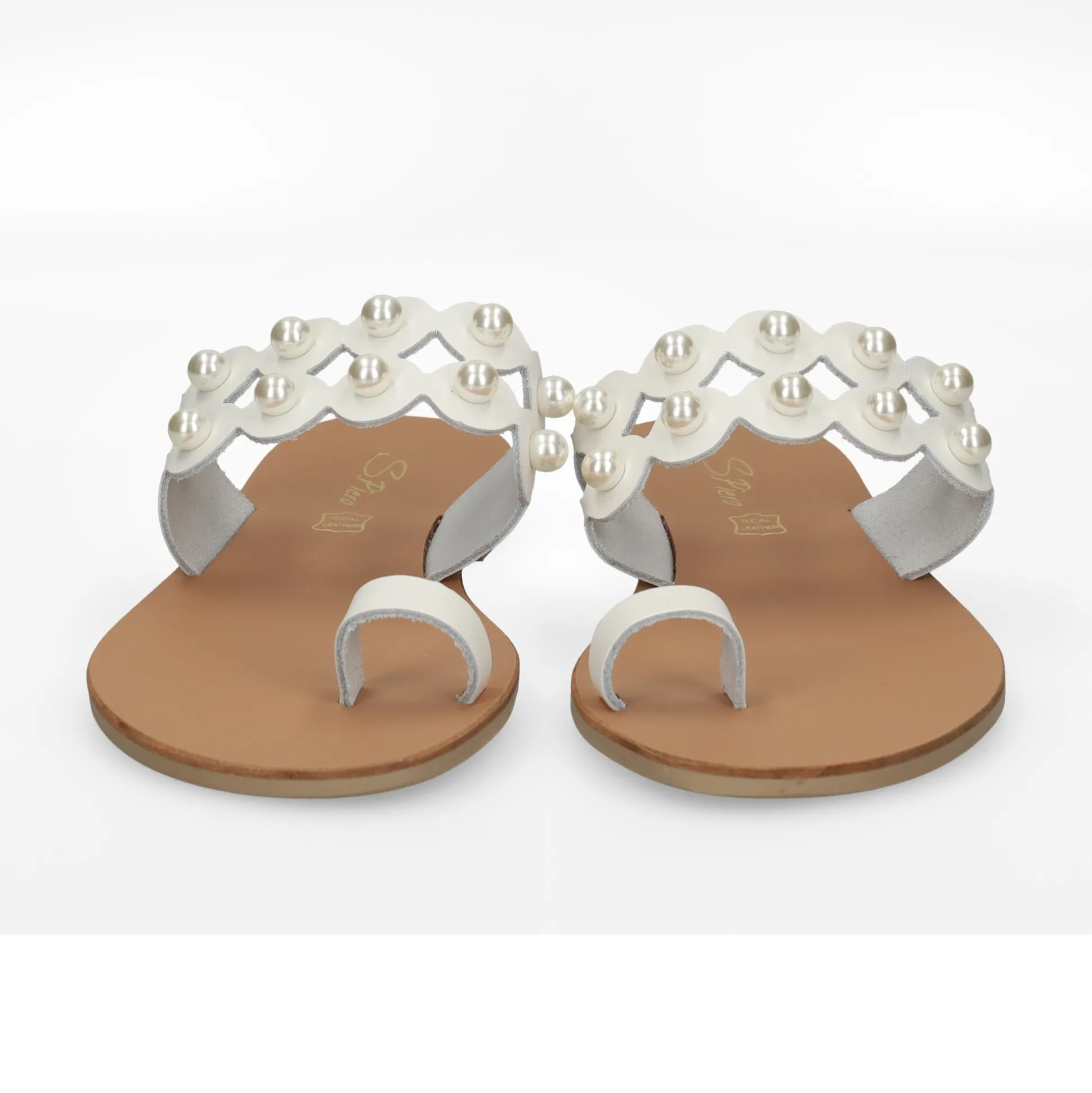 S.PIERO Sandalias planas de Mujer E1-059 BLANCO