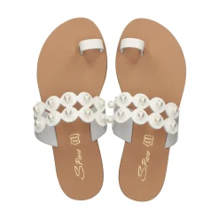 S.PIERO Sandalias planas de Mujer E1-059 BLANCO