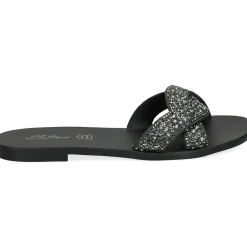 S.PIERO Sandalias planas de Mujer E1-030 NEGRO