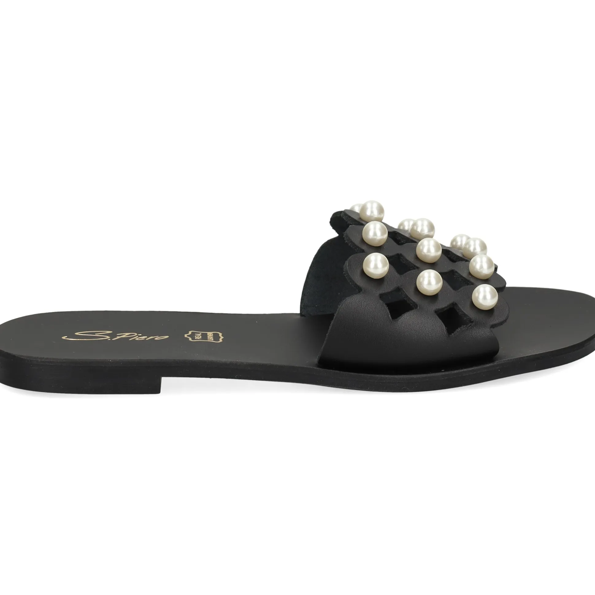 S.PIERO Sandalias planas de Mujer E1-057 NEGRO
