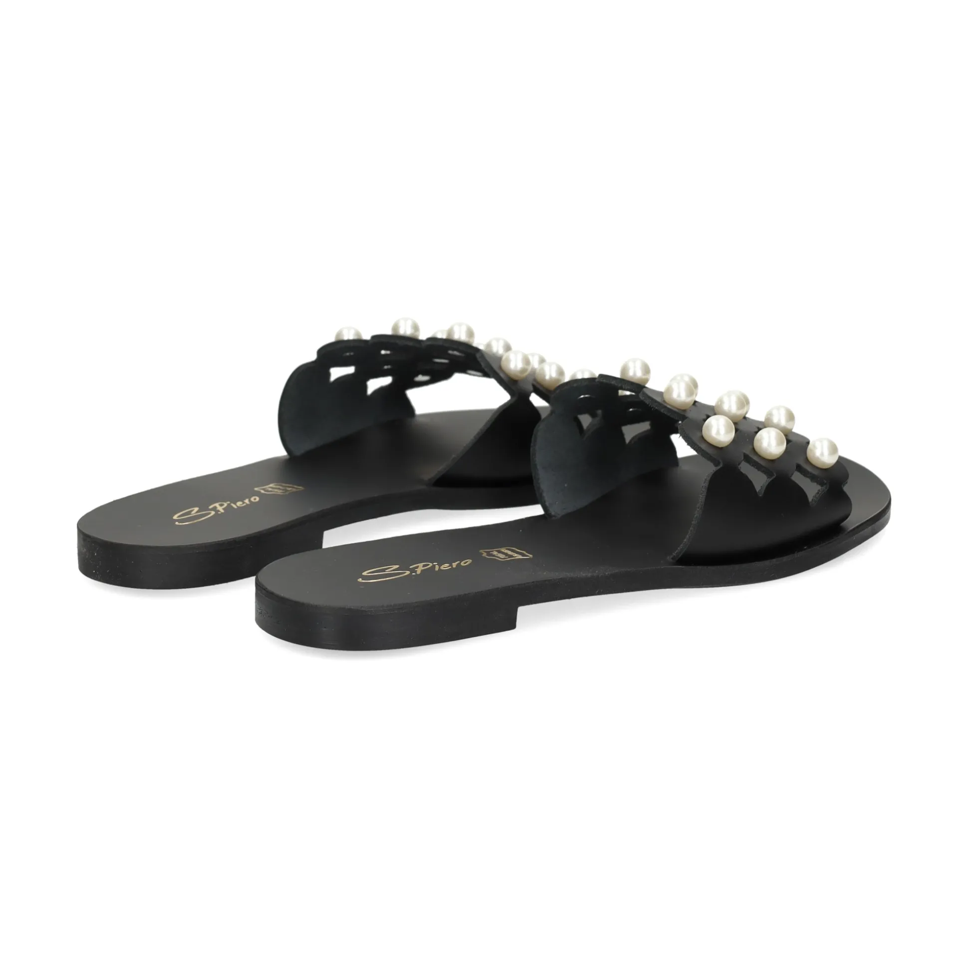 S.PIERO Sandalias planas de Mujer E1-057 NEGRO