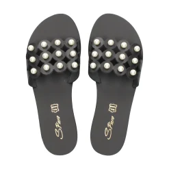 S.PIERO Sandalias planas de Mujer E1-057 NEGRO