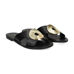 S.PIERO Sandalias planas de Mujer E1-119 NEGRO