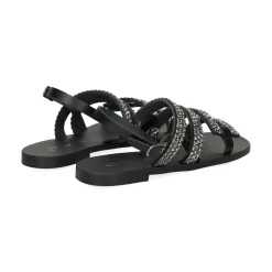 S.PIERO Sandalias planas de Mujer E1-112 NEGRO