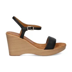 UNISA Sandalias cuña de Mujer RITA_23_NS NEGRO