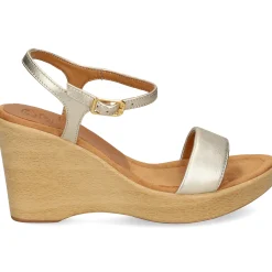 UNISA Sandalias cuña de Mujer RITA_24_LMT PLATINO