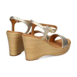 UNISA Sandalias cuña de Mujer RITA_24_LMT PLATINO