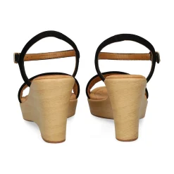 UNISA Sandalias cuña de Mujer RITA_25_KS NEGRO