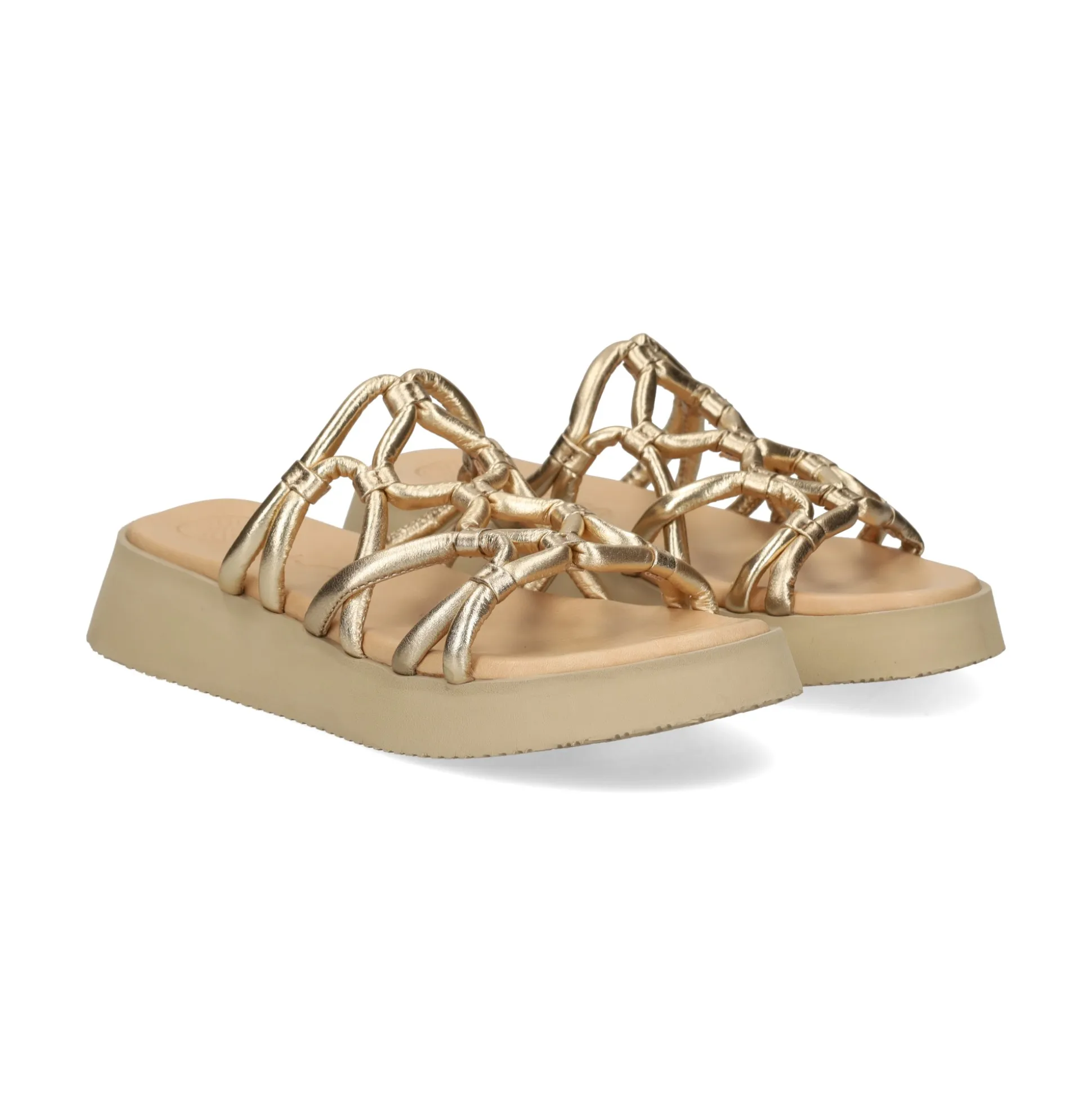 UNISA Sandalias planas de Mujer CORLIA_LMT PLATINO