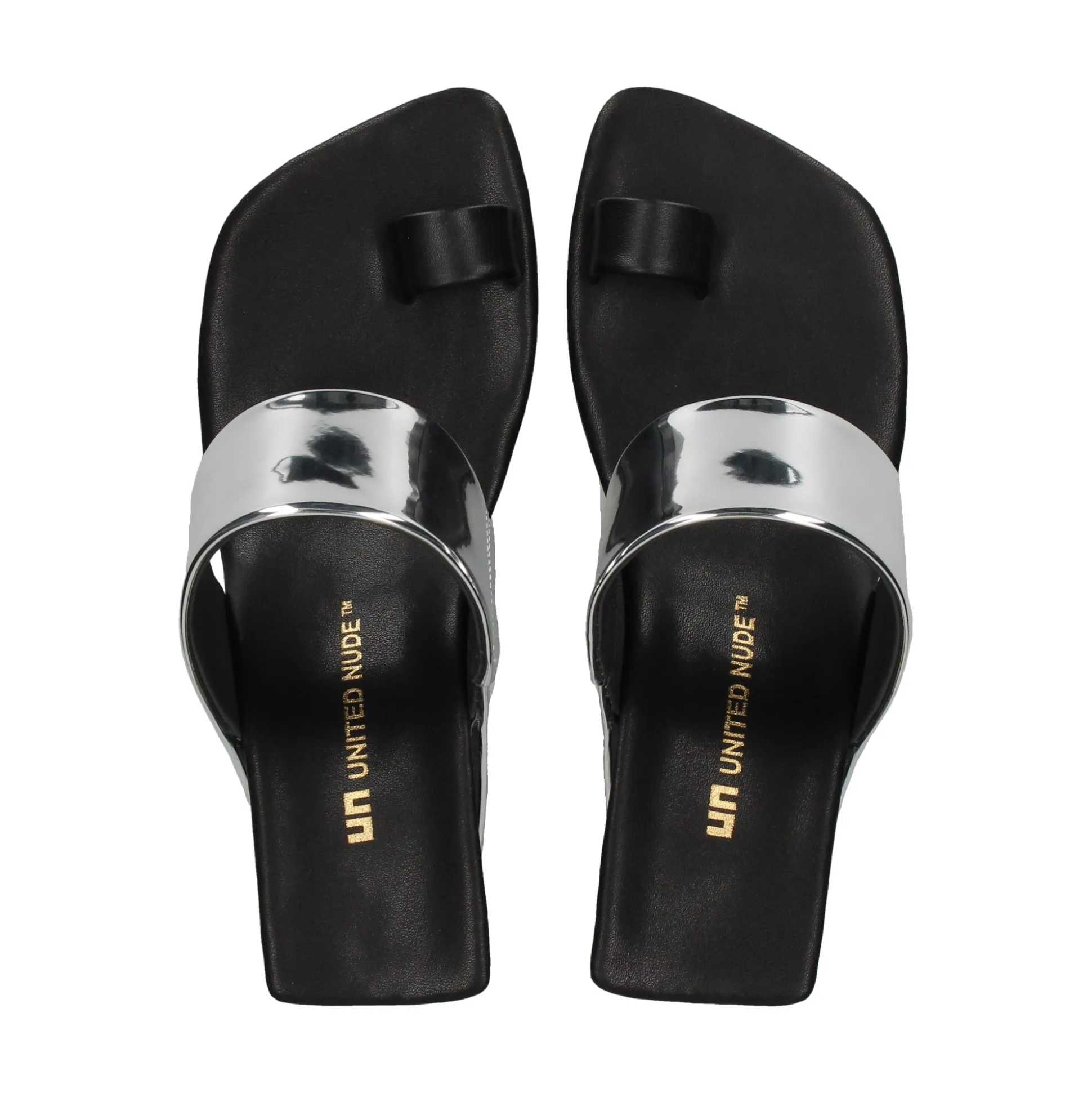 UNITED NUDE Sandalias cuña de Mujer LOOP TOE HI MIRROR SILVER