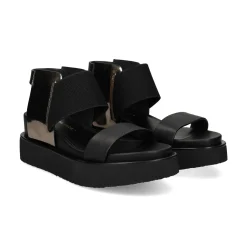 UNITED NUDE Sandalias cuña de Mujer RICO SANDAL BLACK + GUNMETA