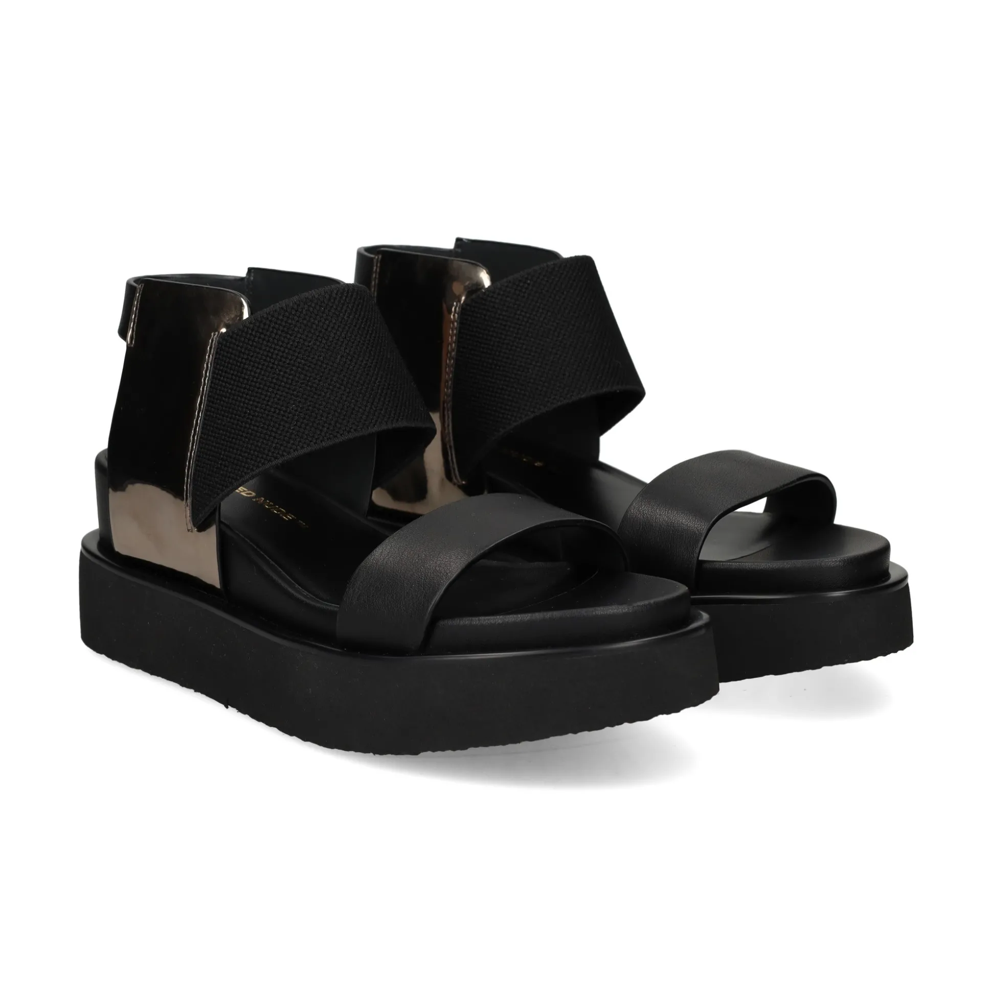 UNITED NUDE Sandalias cuña de Mujer RICO SANDAL BLACK + GUNMETA