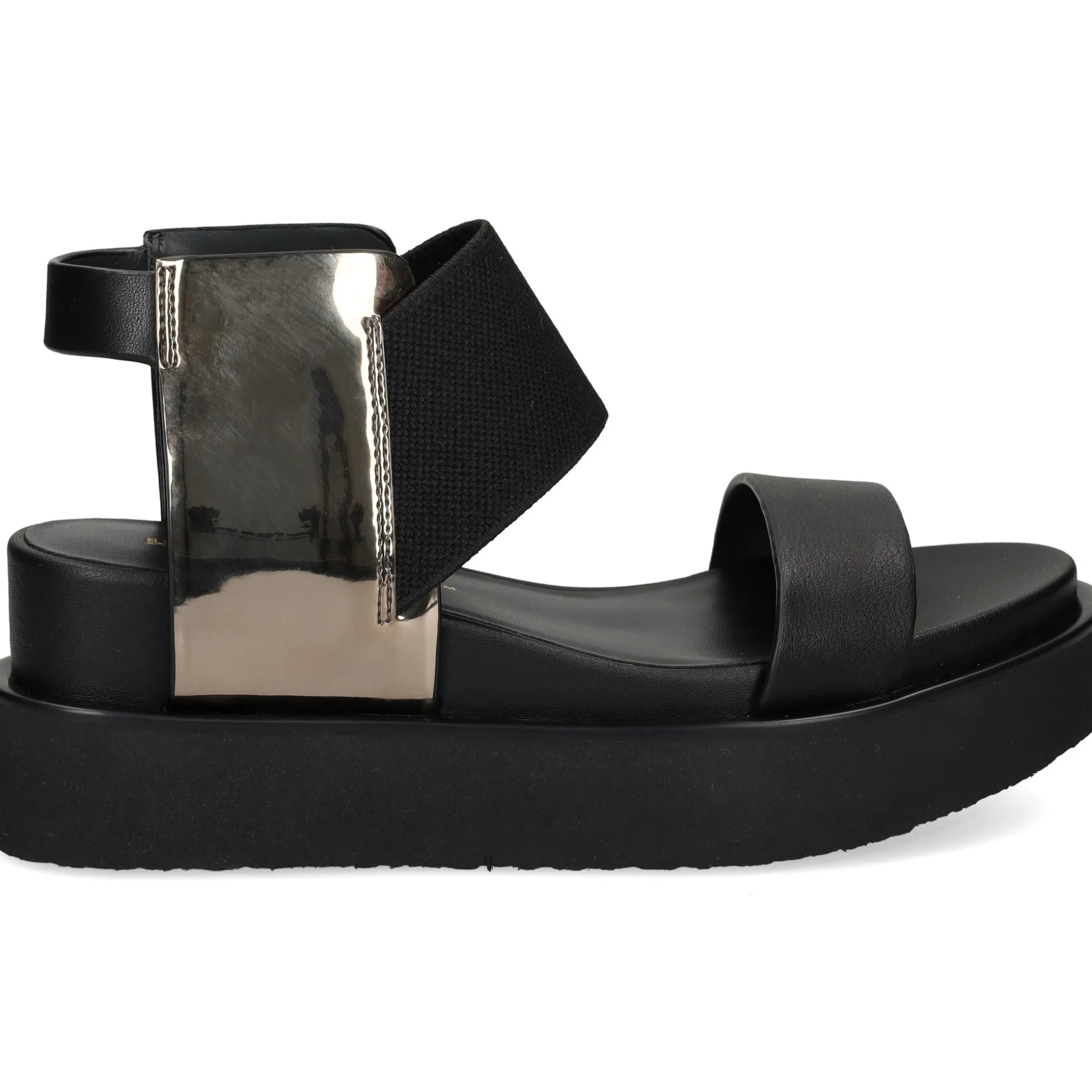 UNITED NUDE Sandalias cuña de Mujer RICO SANDAL BLACK + GUNMETA
