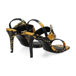 VERSACE JEANS Sandalias con tacón de Mujer 77VA3S71 G89 BLACK/GOLD