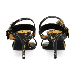 VERSACE JEANS Sandalias con tacón de Mujer 77VA3S71 G89 BLACK/GOLD