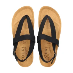 ZOURI Sandalias planas de Mujer ISLE NEGRO